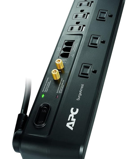 APC Surge Protector with Telephone, DSL and Coaxial Protection, P8VT3, 2770 Joules, 8 Outlet Surge Protector Power Strip Gray