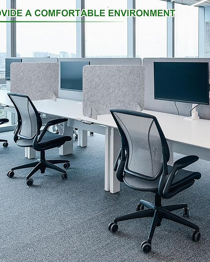 PATIKIL Desk Divider, 2 Set 24 x 16 Inch Acoustic Freestanding Desk Divider Desk Privacy Panel with 4 Pcs Support Feet for Library Office Workstation, Blue