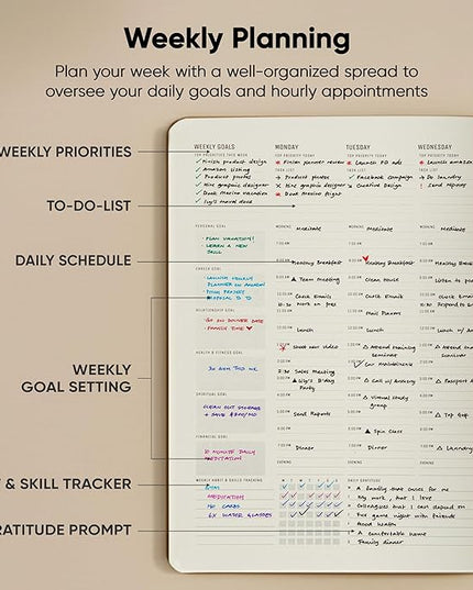 Hourly Planner & Appointment Book (8.5” x 11”) - Premium Hourly Planner with Daily Schedule & 30-Minute Time Slots for Better Time Management by PRODUCTIVITY STORE (A4, Brown)