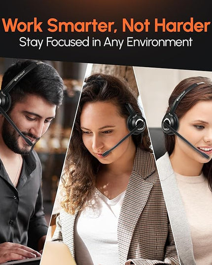 Spracht Wired Headset for Desktop Phone | Single Ear Universal Headset for Office Telephones | Mono Head Set with Microphone - Works with Polycom Digium Nortel Yealink Grandstream Cisco Zum RJ9