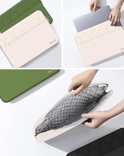 Smatree Laptop Sleeve for 15.6 inch MSI 15.6 Modern 15 H C13M/B13M, for Modern 15 B7M/B13M/B12M, Prestige 15 A11SC/A10SC, MSI Protective Laptop Case with Pocket, YKK Zipper, White (E602W)