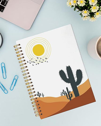VNWEK Western Notebook,Western School Office Supplies,Boho Notebook,Cactus Notebook,Spiral Notebook Journal 5.5x8.3 Inch