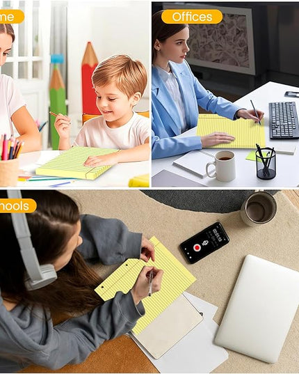 Yellow Loose Leaf Paper 200 Sheets Colored Filler Paper 2 Pack 8 * 10.5 College Ruled Paper 3-Hole Punched Paper for 3-Ring Binders Notebook Lined 8" x 10.5"