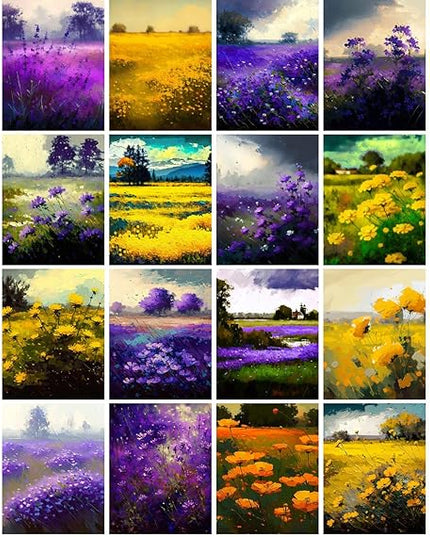 PIXILUV Vintage Postcards (24 pcs 4"x6" each) Colorful Summer Impressionism Scenery Coutryside Views Vintage Postcards Book Illustrations Reprint
