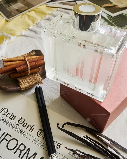 M&SENSE Cinnamon Vanilla Reed Diffuser Set - 7.04oz Scent Diffusers for Home, Natural Essential Oil Diffuser with Sticks, Housewarming Diffuser Gift for Bathroom Bedroom & Office
