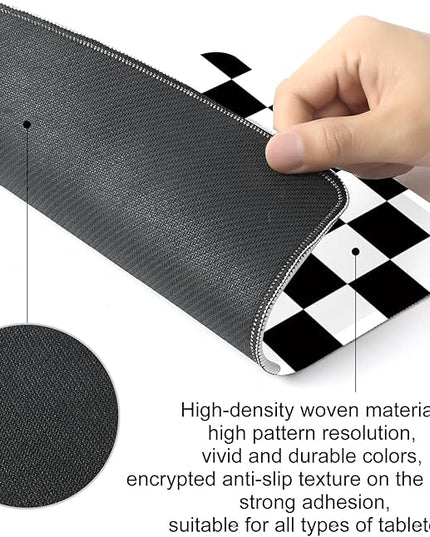 Black and White Checkered Square Mouse Pad,Non-Slip Rubber Base Mouse Pad, Home Office Decoration Desktop Accessory,Laptop Mouse Pad for Office Laptops,9.4x7.8x0.12in.