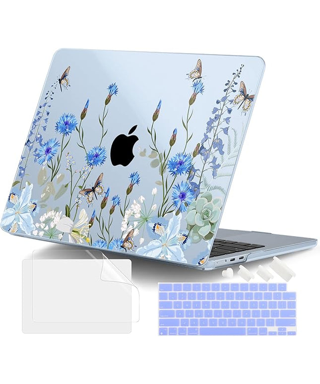 DONGKE for M4 MacBook Air 13.6 Inch Case 2025 2024 2023 2022 Model A3240 A3113 A2681 M3 M2 Chip, Plastic Hard Shell Case Cover with Touch ID for MacBook Air 13 Inch M4 - Paradise Nature