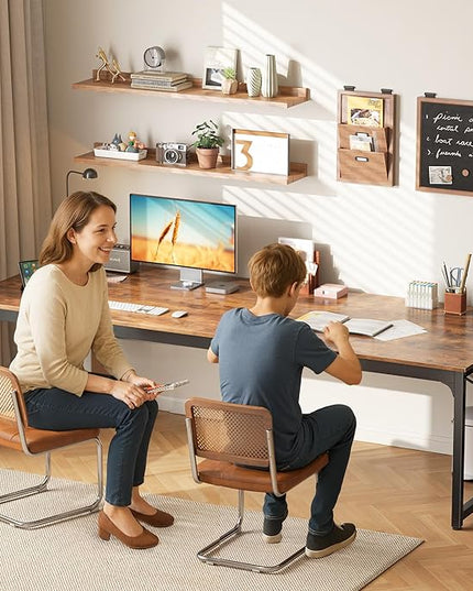 PRAISUN 78.7 X 29.5 Inch Computer Desk with Deeper Desktop, Long Gaming Office Writing Work Desk for Home Office, Study, Bedroom, Work from Home, Metal Frame, Rustic Brown