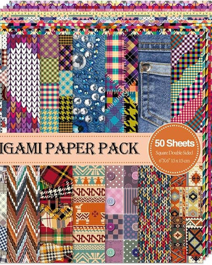 Origami Paper Kit Dobule Sided 100 Sheets 100 Colors 6 Inch Japanese Chiyo Square Easy Fold Arts Crafts DIY Handwork Origami Papers Cloth Rock Color