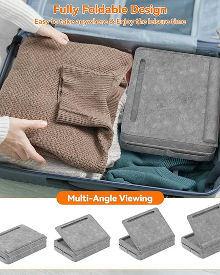 KDD Laptop Lap Desk with Cushion, Laptop Table with Storage for Bed & Sofa, Adjustable Lap Pillow Stand with Anti-Slip Strip & Cell Phone/Tablet Slot for Home Office College