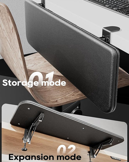NODOCA Arm Rest for Desk, Ergonomics Wrist Rest, Desk Extender, Soft Sponge Built-in, Comfortable Arm Support for Desk, Wrapped in Eco-Friendly Leather, Foldable Elbow Rest for Desk(1, Black, 30'')