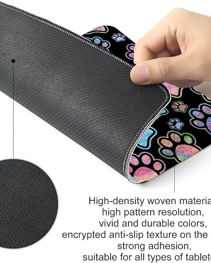 Dog Paw Square Mouse Pad,Non-Slip Rubber Base Mouse Pad,Home Office Decoration Desktop Accessory, Laptop Mouse Pad for Office Laptops,9.4x7.8x0.12in 2