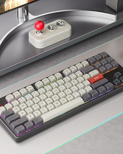 XDA Profile PBT Keycaps, Retro Game Console Custom Keycap Set, XVX Keyboard Keycap 75 Percent with Dye-Sublimation Suitable for Most 65% 80% 100% Gateron Cherry MX Switches Mechanical Keyboard