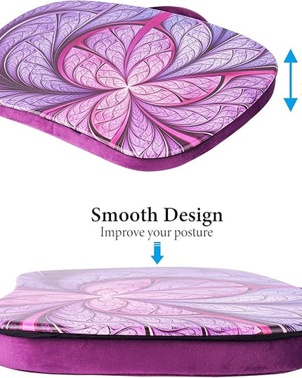 Jasenna Lap Laptop Desk - Portable Lap Desk with Pillow Cushion, Fits up to 15.6 inch Laptop for Home Office Students Use as Computer Laptop Stand, Book Tablet(1-Purple Flower)