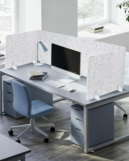 DOLLAR BOSS 4PCS Acoustic Desk Dividers 24" x 20", Soundproof Freestanding Privacy Panels for Table, Noise Reducing Desktop Partition for Office, Home, Classroom with 20 Pushpins, Light Grey
