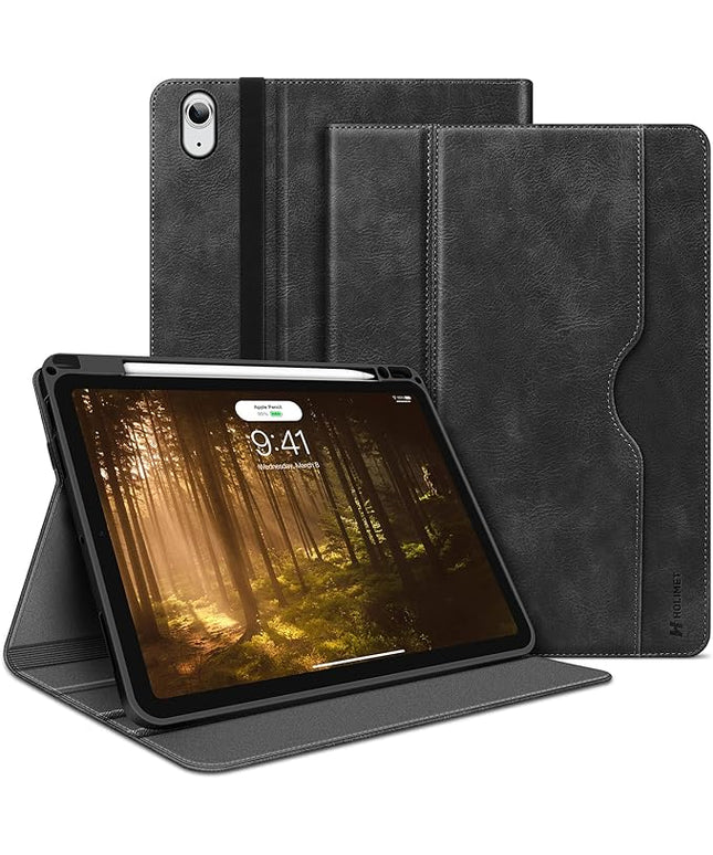H HOLIMET Case for iPad Air 11 inch 2025 M3, iPad Air 4th/5th/6th Generation 10.9 Inch with Pencil Holder Pocket Typing Angle Auto Sleep/Wake Muti-Stand Vegan Leather