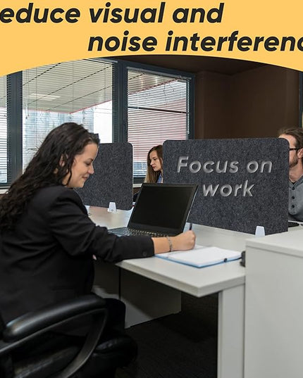 4 Packs Privacy Desk Dividers Acoustic Desk Panel 16x24 Inch Noise Reducing Desk Privacy Panel and Visual Distraction with Metal Clip for Student Offices School (Black)