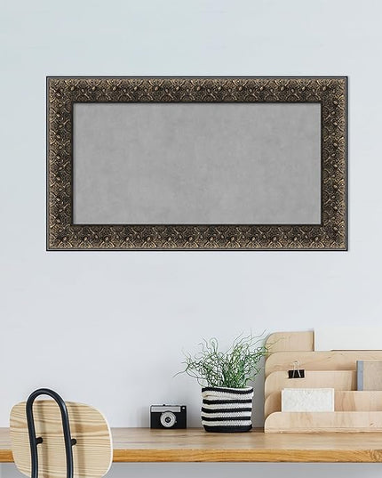 Amanti Art Black Framed Magnetic Board 17x29 Small Vision Board for use with Magnets, 100% Metal Sheet to Display Items as Office Decor or for Home Organization in mudroom, Kitchen or Kids Room