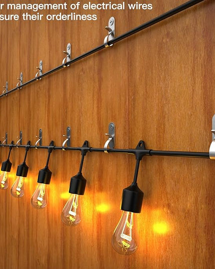 Lewufe String Lights Hanger Hooks Stainless Steel, Outdoor Screw Hooks for Christmas Party Easy Release Wire and Fairy Led Lights, 40 Packs