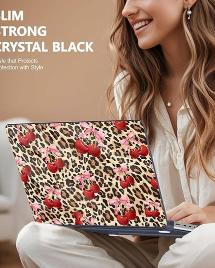 May Chen Case for MacBook Pro 14 inch, Models A2442 A2779 A2918 A2992 A3401 A3185 A3112 A3434, M1 M2 M3 M4 M5 Chip (2021-2025 Release), Plastic Hard Shell Case with Keyboard Cover, Cherry and Cheetah