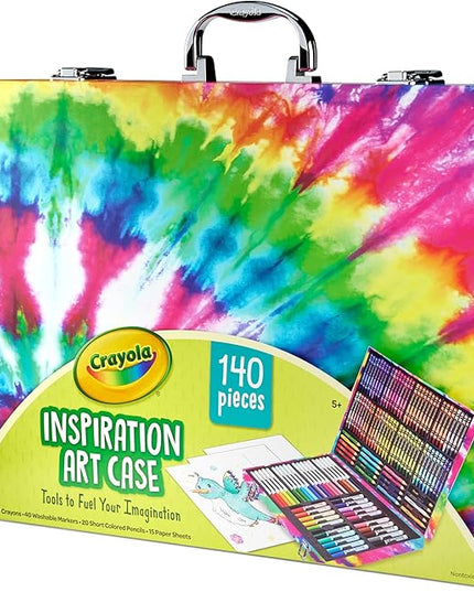 Crayola Inspiration Art Case Coloring Set - Tie-Dye (140ct), Art Supplies Set For Kids, Travel Drawing Kit, Holiday & Christmas Gift for Girls & Boys, Ages 5+ [Amazon Exclusive]