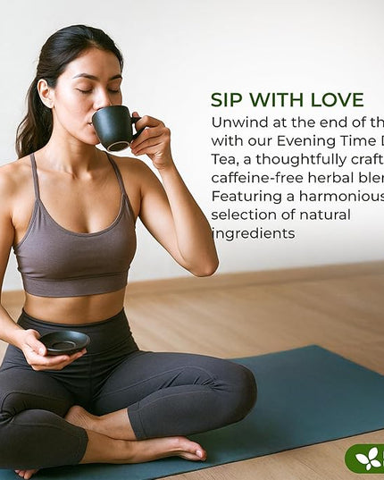 FreshDrinkUS, Evening Time Herbal Tea – 30 Tea Bags – Caffeine-Free Blend with Senna, Peppermint, Chamomile, Licorice, Ginger, Reishi Mushroom – Relaxing Herbal Infusion – Non-GMO & Natural