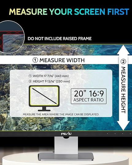 [2-Pack] 20 Inch Privacy Screen for Computer Monitor 16:9 Aspect Ratio, Eye Protection Anti Blue Light Glare Shield, 20inch Removable Black Blackout Anti Spy Desktop Security Private Filter