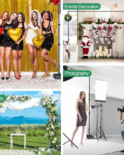 EMART Backdrop Stand with Heavy Duty Water Tank Base 8.5x10ft Adjustable Metal Photo Backdrop Stand Kit Pipe and Drape Background Frame for Birthday Party, Wedding Decorations, Studio Photography