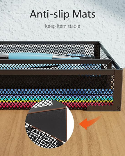 Desk Drawer Organizer, Office Desk Organizer Tray with 5 Dividers, Pen Pencil Drawer Organizer for Office Supplies, Desktop, Bathroom, Kitchen, Makeup, Vanity