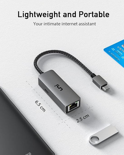 uni USB C to Ethernet Adapter with 100W Charging Port, RJ45 to USB C 1Gbps Type-C Gigabit Ethernet LAN Network Adapter Power Delivery PD for Laptop, MacBook Pro/Air, Dell XPS, Chromebook, Surface book