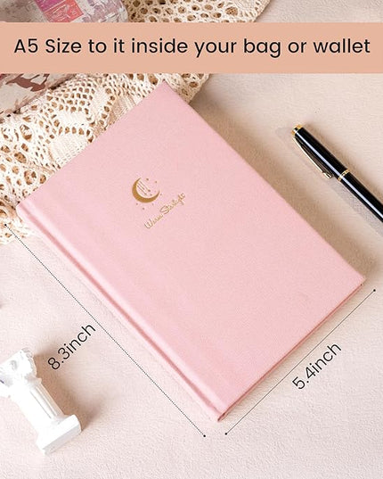 CAGIE Lined Journal Notebook for Women Girls, A5 Hardcover Linen Journals For Writing 256 Pages, Aesthetic Womens Diary, Gifts 8.3'' x 5.7'' Pink