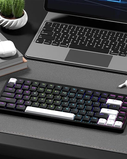 XVX Low Profile Black Keycaps, Shine Through Keycap Sets, Double Shot PBT Keyboard Keycaps Compatibility for 60% 75% 80% 85% 100% MX Switches Mechanical Keyboard- Only Key caps