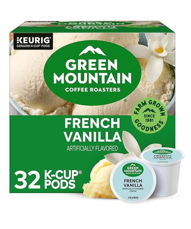 Green Mountain Coffee Roasters French Vanilla Coffee, Keurig Single-Serve K-Cup pods, Light Roast, 32 Count
