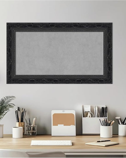 Amanti Art Black Framed Magnetic Board 16x28 Small Vision Board for use with Magnets, 100% Metal Sheet to Display Items as Office Decor or for Home Organization in mudroom, Kitchen or Kids Room