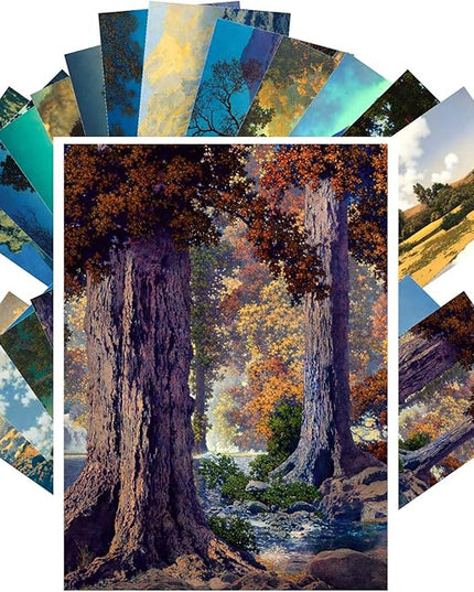 PIXILUV Vintage Postcards (24 pcs 4"x6" each) Fantastic Landscapes Vintage Notecards Saturated Hues Retro Greeting Card Reprint