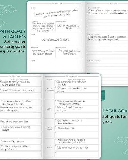 Legend Planner Hourly Schedule Edition – Deluxe Weekly & Daily Organizer with Time Slots. Time Management Appointment Book Journal for Work & Personal Life, Undated, A5 Hardcover – Viridian Green
