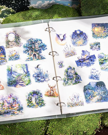 AuriicLeaf Green Garden PET Sticker Set, 100PCS Nature Aesthetic Stickers for Journaling, Scrapbooking, DIY Crafts and Art Supplies