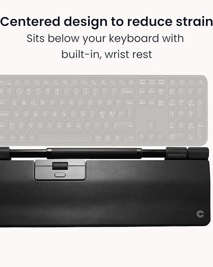 Contour RollerMouse Pro Ergonomic Central Rollerbar Design for Neck, Shoulder & Wrist Pain Relief, 6 Programmable Buttons, 600-2800 DPI, Productivity Plug & Play Mac & PC - Wireless - Extended