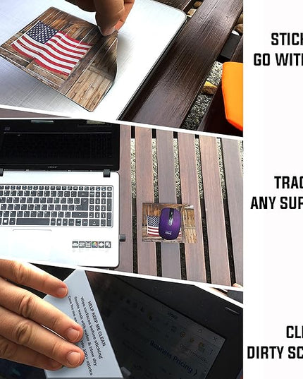Adhesive Mouse Pad - Peel and Sticks to Any Surface - Easy Stick On Mouse Pad, Sticky for Any Surface - Excellent Tracking - USA Heartland