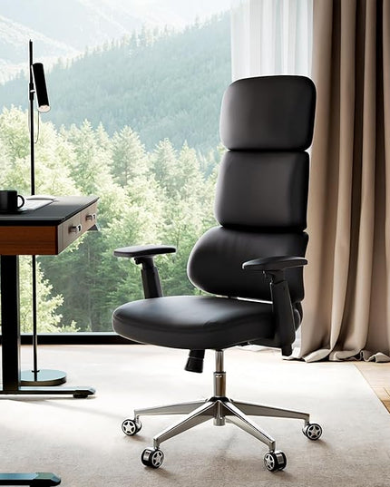 EUREKA ERGONOMIC Remi High Back Office Chair, PU Leather Office Chair with Wheels, Leather Desk Chair, Executive Office Chair Comfy for Home & Office, Black