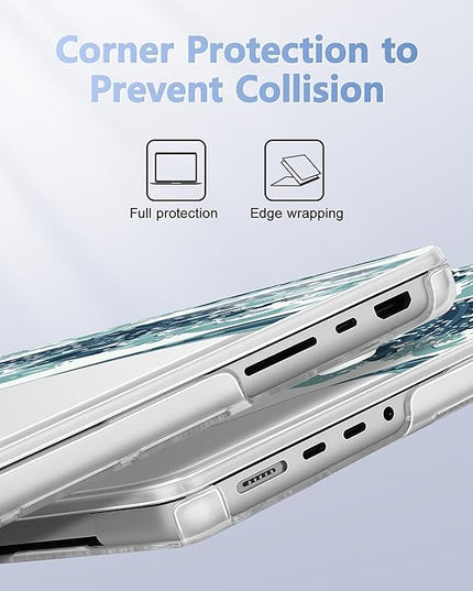 May Chen Case for MacBook Pro 14 inch, Models A2442 A2779 A2918 A2992 A3401 A3185 A3112 A3434, M1 M2 M3 M4 M5 Chip (2021-2025 Release), Plastic Hard Shell Case with Keyboard Cover, Great Wave