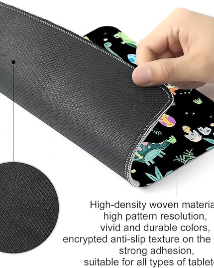 Cute Dinosaur Square Mouse Pad,Non-Slip Rubber Base Mouse Pad,Home Office Decoration Desktop Accessory, Laptop Mouse Pad for Office Laptops,9.4x7.8x0.12inch.