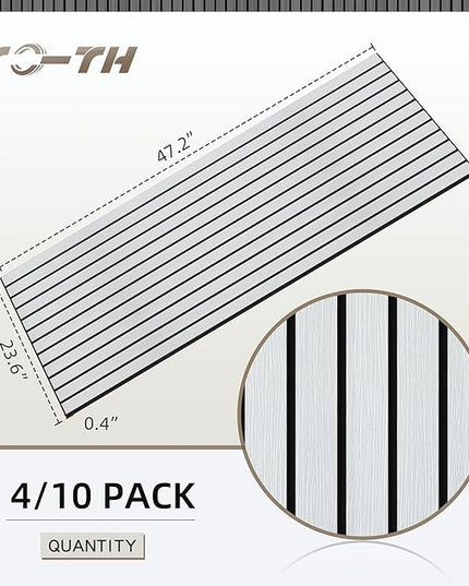 TO-TH Wood-Look Acoustic Wall Panels, 10 Pack 47.2” x 23.6” Sound Panels, Decorative Wood Panels for Wall Sound Dampening Panels for Home, Office, Basement, White Oak with Mitered Edges
