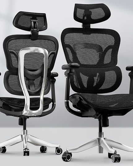 FLEXISPOT ErgoX Max Ergonomic Office Chair Black - Aluminum Alloy Frame & Base, 661 lb Capacity, 5D Armrests, 4D Adaptive Lumbar & 4D Headrest
