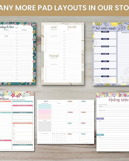 bloom daily planners Weekly Magnetic Meal Planning Pad for Fridge with Tear-Off Grocery Shopping List - Hanging Food/Menu Organizer Notepad with Magnets - 8.5” x 11”