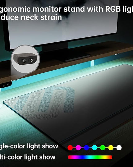 EUREKA ERGONOMIC Standing Desk Adjustable Height 61" Electric Sit Stand Computer Desk L Shaped with Keyboard Tray,Monitor Stand &LED, Dual Motor Memory Presets Sit to Desk Adjustable Desk, Right/Maple