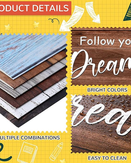 Honoson 24 Pcs Bulk Inspirational Privacy Folders for Students Cardboard Test Privacy Boards Motivational Words Desk Dividers Shield for Classroom School Study Supplies, 6 Styles(Farmhouse)