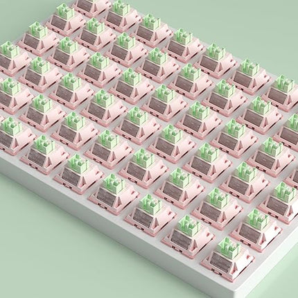 Outemu White Peach V3 Pro Slient Switches,5 Pin 40gf Quiet Pre-lubed Dustproof Linear Switch,Suitable for MX Mechanical Gaming Keyboards(72Pcs)