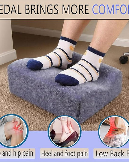 Foot Rest for Under Desk at Work, Ergonomic Under Desk Footrest with Washable Cover, Memory Foam Foot Stool for Office Chair & Gaming Chair, Back & Hip Pain Relief, Blue