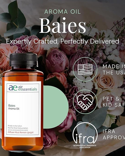 Baies Aroma Oil, Essential Oils Blend for Diffusers & Scent Machines, Floral Bouquet with Blackcurrant & Citrus Accents, Aromatherapy, Cold Air Diffuser Compatible, 300 mL